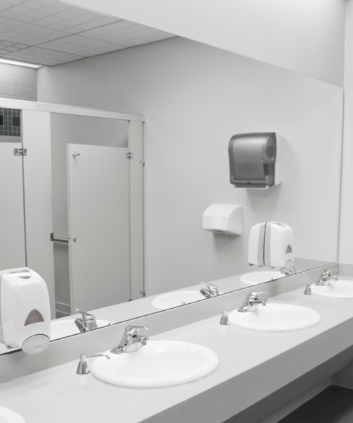 A row of sinks in a public restroom